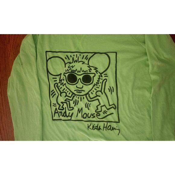 🌈 Vintage Authentic Keith Haring Andy Warhol Pop Art Andy Mouse Shirt Rare!! - Picture 5 of 14